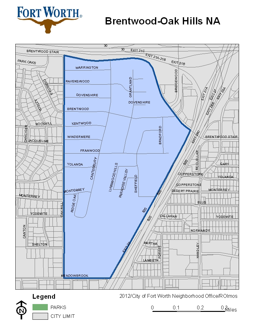 Brentwood-Oak Hills NA Map 2012