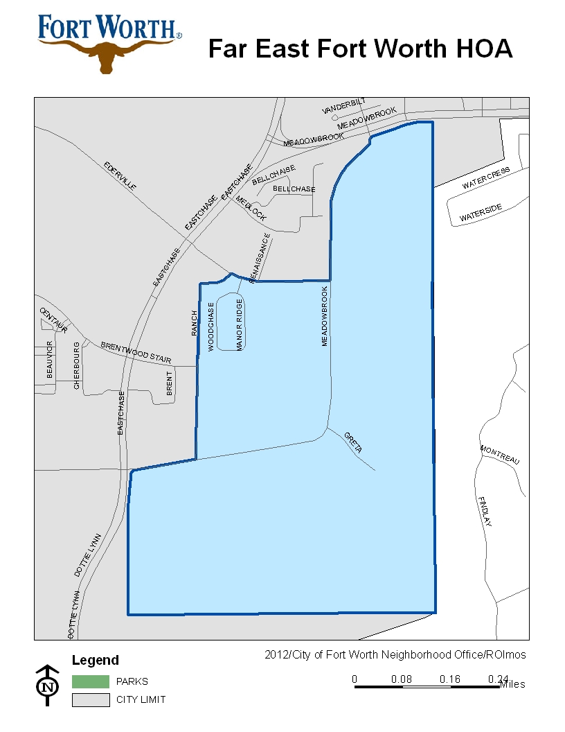 Far East Fort Worth HOA Map 2012